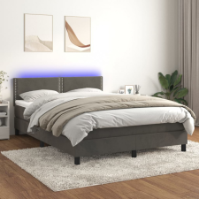 vidaXL sötétszürke bársony rugós és LED-es ágy matraccal 140x200 cm ágy és ágykellék