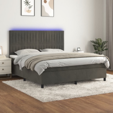 vidaXL sötétszürke bársony rugós és LED-es ágy matraccal 160x200 cm ágy és ágykellék