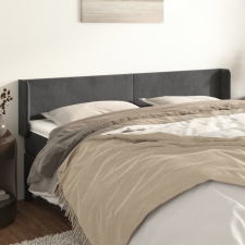 vidaXL sötétszürke bársony szárnyas fejtámla 163x16x78/88 cm ágy és ágykellék