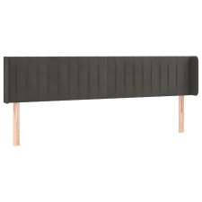 vidaXL sötétszürke bársony szárnyas fejtámla 203x16x78/88 cm (3119073) ágy és ágykellék
