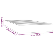 vidaXL sötétszürke bársony zsebrugós ágymatrac 90x220x20 cm ágy és ágykellék