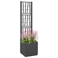 vidaXL Sötétszürke Kerti Cserép Trellis-szel - 36x36x140 cm (42006500) kerti tárolás