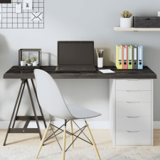 vidaXL sötétszürke kezelt tömör tölgyfa asztallap 140x40x4 cm bútor