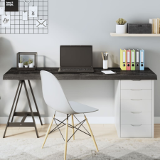 vidaXL sötétszürke kezelt tömör tölgyfa asztallap 160x50x6 cm bútor