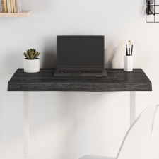 vidaXL sötétszürke kezelt tömör tölgyfa asztallap 80x50x6 cm bútor