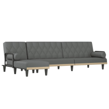vidaXL sötétszürke L-alakú bársony kanapéágy 260x140x70 cm (3157273) bútor