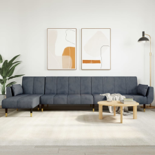 vidaXL sötétszürke L-alakú bársony kanapéágy 275x140x70 cm bútor