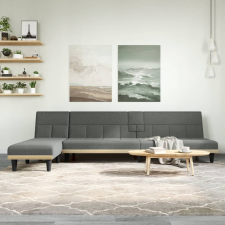 vidaXL sötétszürke L-alakú szövet kanapéágy 255x140x70 cm bútor