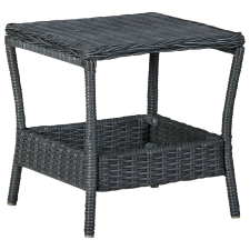 vidaXL sötétszürke polyrattan kerti asztal 45 x 45 x 46,5 cm kerti bútor