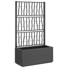 vidaXL sötétszürke PP rácsos kerti ültetőláda 80 x 36 x 140 cm (368780) kerti tárolás