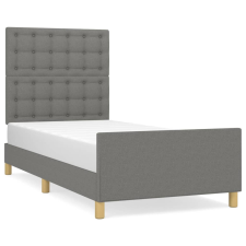 vidaXL sötétszürke szövet ágykeret fejtámlával 90 x 200 cm (3125350) ágy és ágykellék