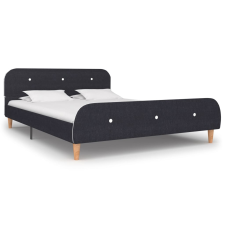 vidaXL sötétszürke szövet ágykeret matrac nélkül 135x190 cm ágy és ágykellék