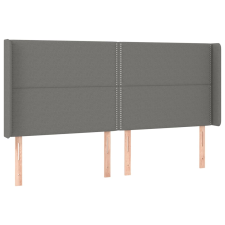 vidaXL sötétszürke szövet fejtámla szárnyakkal 163x16x118/128 cm (3119447) ágy és ágykellék