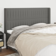 vidaXL sötétszürke szövet fejtámla szárnyakkal 203x16x118/128 cm ágy és ágykellék
