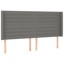 vidaXL sötétszürke szövet fejtámla szárnyakkal 203x16x118/128 cm (3119743) ágy és ágykellék