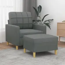 vidaXL Sötétszürke szövet kanapéfotel lábtartóval 60 cm bútor