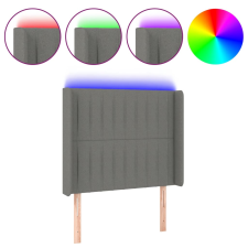 vidaXL sötétszürke szövet LED-es fejtámla 103x16x118/128 cm (3124277) ágy és ágykellék