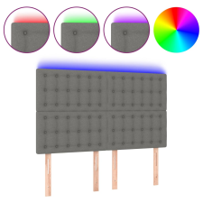 vidaXL sötétszürke szövet LED-es fejtámla 144x5x118/128 cm (3122857) ágy és ágykellék