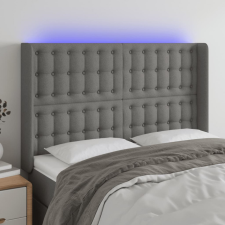 vidaXL sötétszürke szövet LED-es fejtámla 147x16x118/128 cm ágy és ágykellék