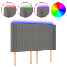 vidaXL sötétszürke szövet LED-es fejtámla 147x16x118/128 cm (3124285) ágy és ágykellék