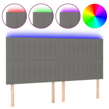 vidaXL sötétszürke szövet LED-es fejtámla 180x5x118/128 cm (3122677) ágy és ágykellék