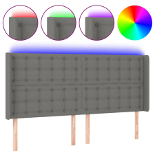 vidaXL sötétszürke szövet LED-es fejtámla 203x16x118/128 cm (3124505) ágy és ágykellék
