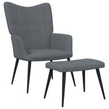vidaXL sötétszürke szövet pihenőfotel lábtartóval 62 x 68,5 x 96 cm bútor