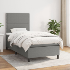 vidaXL Sötétszürke szövet rugós ágy matraccal 100 x 200 cm bútor