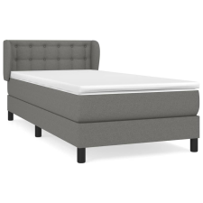 vidaXL sötétszürke szövet rugós ágy matraccal 100 x 200 cm (3126542) ágy és ágykellék
