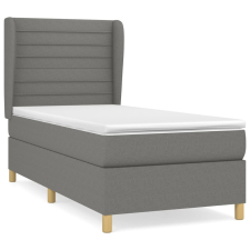 vidaXL sötétszürke szövet rugós ágy matraccal 100 x 200 cm (3128582) ágy és ágykellék