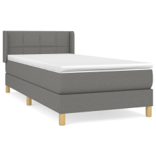 vidaXL sötétszürke szövet rugós ágy matraccal 100 x 200 cm (3130250) ágy és ágykellék