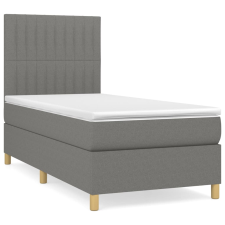vidaXL sötétszürke szövet rugós ágy matraccal 100 x 200 cm (3142474) ágy és ágykellék