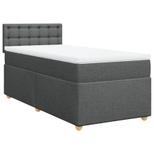 vidaXL sötétszürke szövet rugós ágy matraccal 100 x 200 cm (3286606) ágy és ágykellék