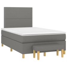 vidaXL sötétszürke szövet rugós ágy matraccal 120 x 190 cm ágy és ágykellék
