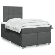 vidaXL sötétszürke szövet rugós ágy matraccal 120 x 190 cm ágy és ágykellék