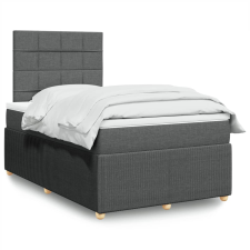 vidaXL sötétszürke szövet rugós ágy matraccal 120 x 190 cm ágy és ágykellék