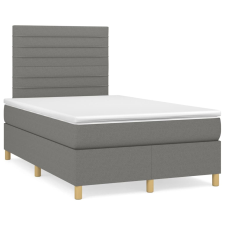 vidaXL sötétszürke szövet rugós ágy matraccal 120 x 200 cm (3142402) ágy és ágykellék