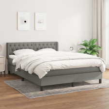 vidaXL sötétszürke szövet rugós ágy matraccal 140 x 190 cm ágy és ágykellék