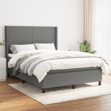 vidaXL sötétszürke szövet rugós ágy matraccal 140 x 190 cm ágy és ágykellék