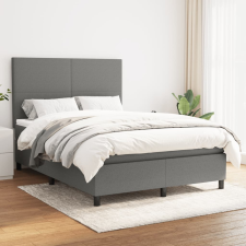 vidaXL sötétszürke szövet rugós ágy matraccal 140 x 190 cm ágy és ágykellék
