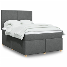 vidaXL sötétszürke szövet rugós ágy matraccal 140 x 190 cm ágy és ágykellék