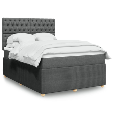 vidaXL sötétszürke szövet rugós ágy matraccal 140 x 190 cm ágy és ágykellék