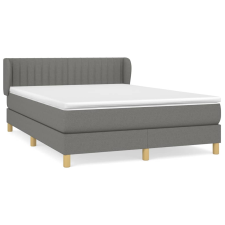 vidaXL sötétszürke szövet rugós ágy matraccal 140 x 190 cm (3126958) ágy és ágykellék