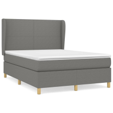 vidaXL sötétszürke szövet rugós ágy matraccal 140 x 190 cm (3128358) ágy és ágykellék