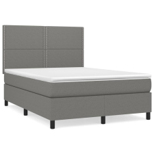 vidaXL sötétszürke szövet rugós ágy matraccal 140 x 190 cm (3141690) ágy és ágykellék