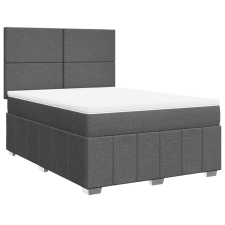 vidaXL sötétszürke szövet rugós ágy matraccal 140 x 190 cm (3291657) ágy és ágykellék