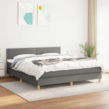 vidaXL sötétszürke szövet rugós ágy matraccal 160 x 200 cm ágy és ágykellék