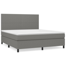 vidaXL sötétszürke szövet rugós ágy matraccal 160 x 200 cm (3141626) ágy és ágykellék