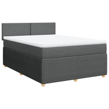 vidaXL sötétszürke szövet rugós ágy matraccal 160 x 200 cm (3287501) ágy és ágykellék