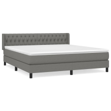 vidaXL sötétszürke szövet rugós ágy matraccal 180 x 200 cm (3129970) ágy és ágykellék
